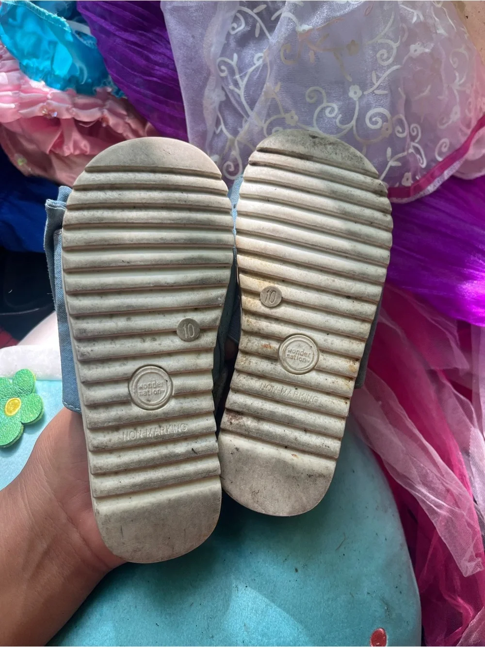 wonder nation Blue Bow Slingback Sandals for Kids